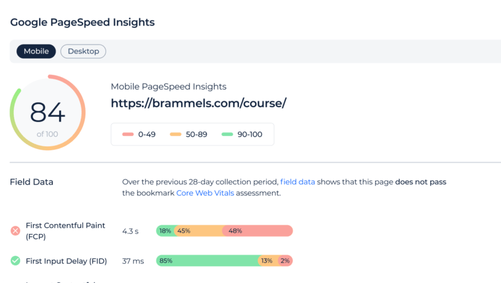 website speed insight